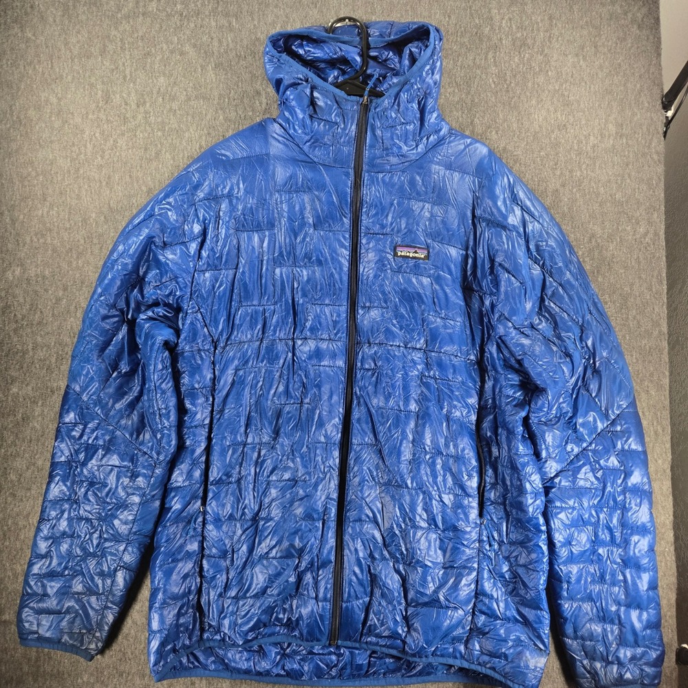 Patagonia Micro Puff Hoody Jacket Puffer Ultralight Full Zip Mens XL Blue 84030